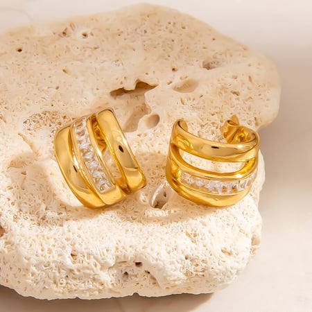 1 par de pendientes de aro de acero inoxidable para mujer, románticos, elegantes y con forma irregular. 2