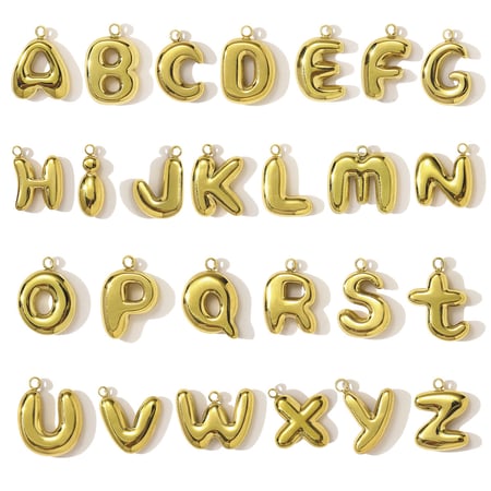 Pendentif pour femme en acier inoxydable couleur or avec lettre classique, 1 pièce 2