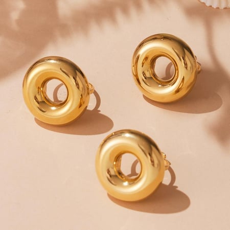 1 pezzo di anelli eleganti in acciaio inossidabile color oro 2