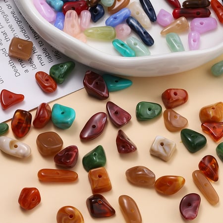 1 Bag of Retro DIY Irregular Gradient Color Acrylic Jewelry Beads 2