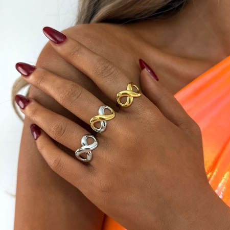 Bague tendance décontractée en acier inoxydable pour femme, forme irrégulière, 1 pièce 2
