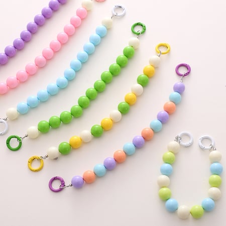 1 Piece Colorful Acrylic Beads  Phone Chain 2