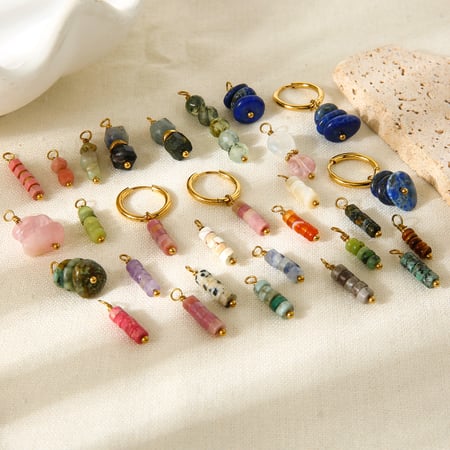 1 stuk onregelmatig gevormde natuurstenen DIY-hanger 2