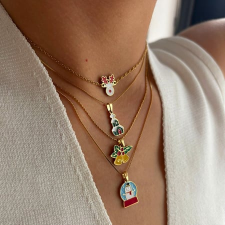 1 Piece Christmas Stainless Steel Pendant Necklace