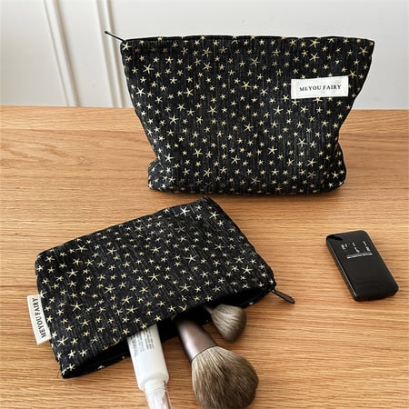 Bolsas de maquillaje para mujer de 1 pieza, serie simple, estilo casual con estrellas 2
