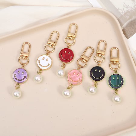 1 Piece Sweet Flower & Smiling Face Key Chain 2