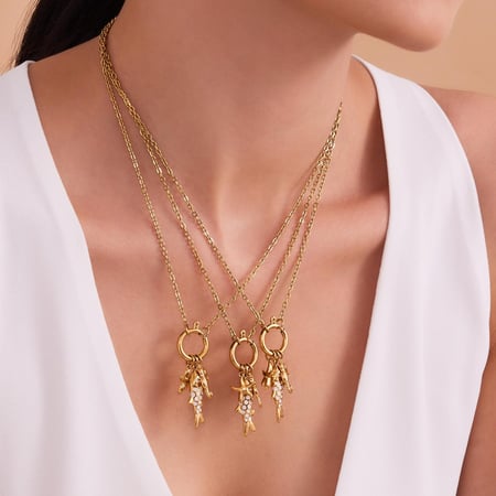 Exquisitos conjuntos de joyas para mujer de acero inoxidable color dorado con forma de pez 2