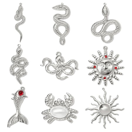 Pendentif simple en acier inoxydable pour femme, 1 pièce, motif animal 2