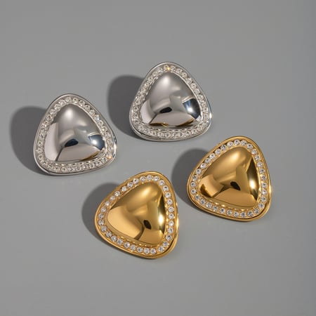 1 par de pendientes triangulares de acero inoxidable 2