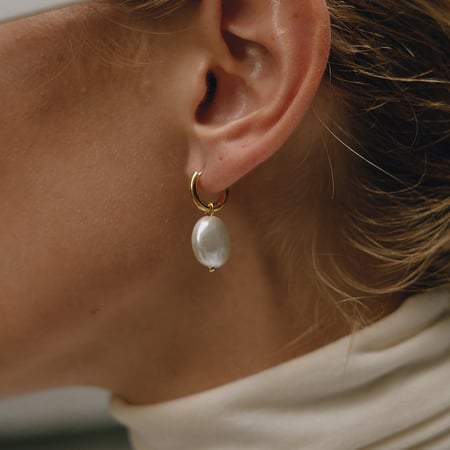 1 paar prachtige kralen oorbellen van roestvrij staal in goudkleur voor dames 2