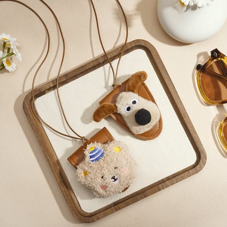 1 Stück niedliche magnetische Brillenclip-Halskette aus Leder mit Cartoon-Motiv