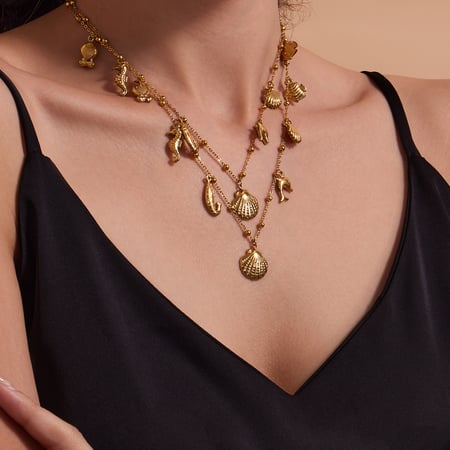 Glanzende kruis roestvrij staal goudkleurige dames sieraden sets