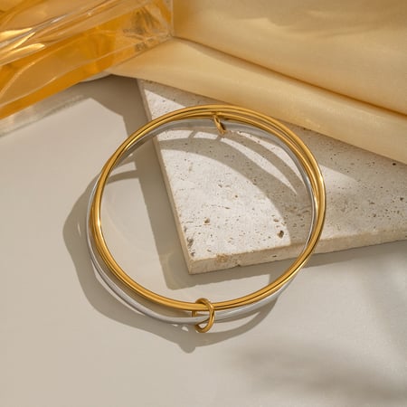 Cirkelvormige armbanden van roestvrij staal in gemengde kleuren