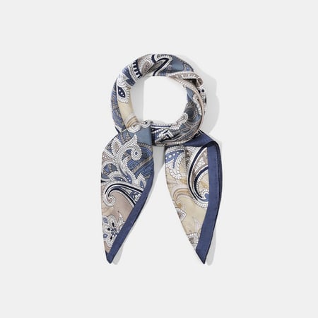 1 Parça Mavi Seri Kaju Çiçeği Rayon Kadın Bandanası