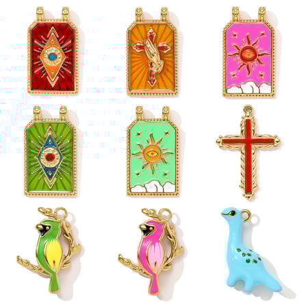 1 Piece Luxurious Tarot Stainless Steel Gold Color Women's Pendants 2