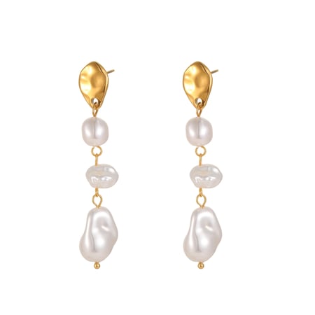 1 paar luxe elegante onregelmatig gevormde oorbellen van roestvrij staal voor dames