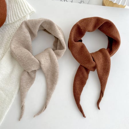 Bandana d&#39;hiver simple en polyester de couleur unie pour femme, 1 pièce 2