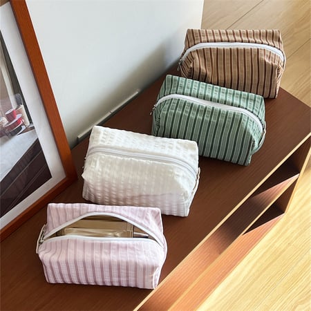 Trousse de maquillage pour femme, 1 pièce, série simple, décontractée, en toile 2