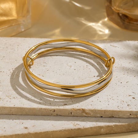 Cirkelvormige armbanden van roestvrij staal in gemengde kleuren 2