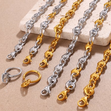 Heart Shape Stainless Steel Gold Color Jewelry Set