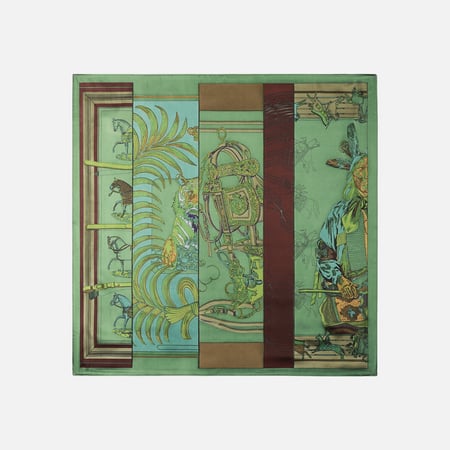 1 stuk vintage paardenrayon damesbandana 2