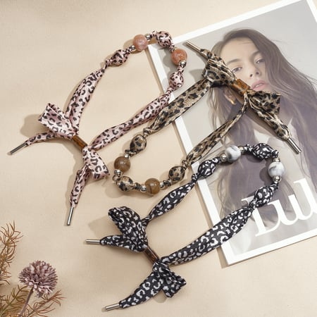 1 Piece Retro Leopard Print Fabric Scarf Necklace 2