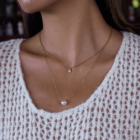 1 pezzo elegante collana con ciondolo in acciaio inossidabile color oro da donna 2