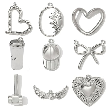 1 colgante de acero inoxidable con forma de corazón para mujer 2