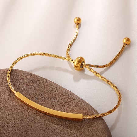 Pulsera de cadena de acero inoxidable color dorado de 1 pieza 2