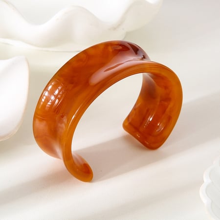 1 bracelet manchette décontracté en résine pour femme, dégradé de couleurs