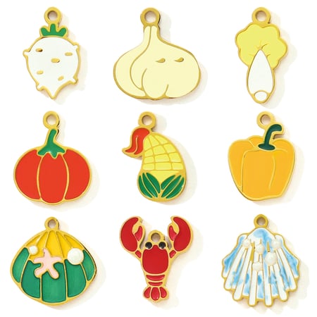 1 Piece Vivid Food Stainless Steel Gold Color Women's Pendants 2
