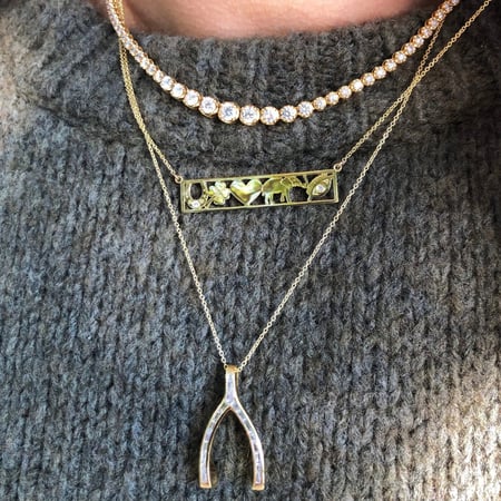 Collier pendentif classique en acier inoxydable de forme irrégulière, couleur or et zircone, pour femme, 1 pièce 2