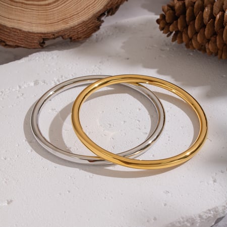 1 stuk casual cirkel roestvrij staal goudkleurige armband 2