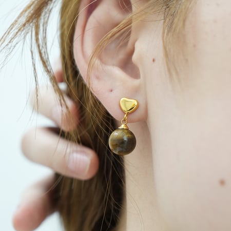 1 paio di orecchini a bottone da donna in acciaio inossidabile color oro con cerchio retrò 2