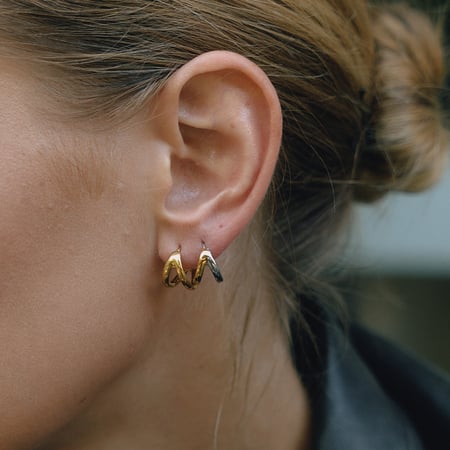 1 paar minimalistische damesoorbellen van roestvrij staal in goud- en zilverkleur