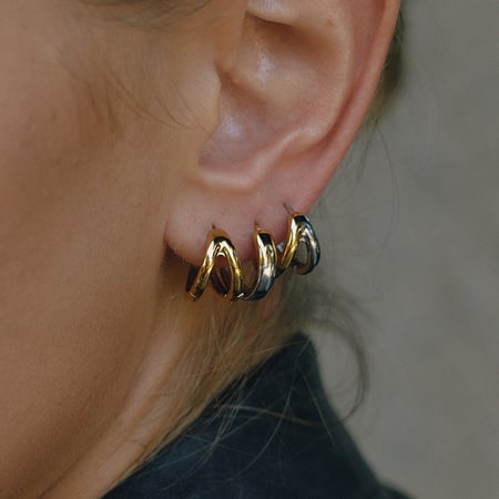 1 paar minimalistische damesoorbellen van roestvrij staal in goud- en zilverkleur 2