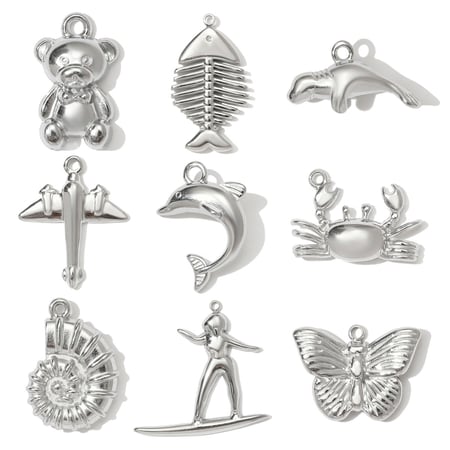 Pendentif papillon romantique en acier inoxydable pour femme, 1 pièce 2