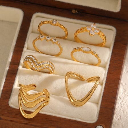 Anello minimalista color oro in acciaio inossidabile da 1 pezzo