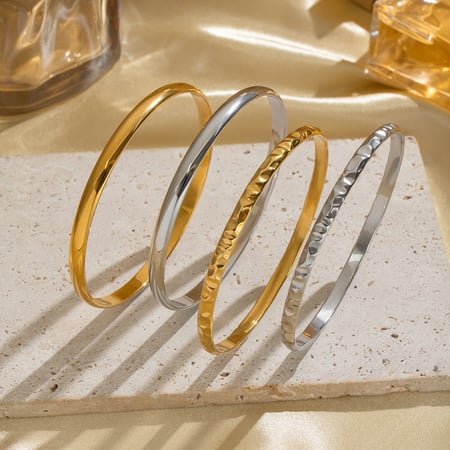 1 stuk effen gekleurde cirkelvormige armband van roestvrij staal 2