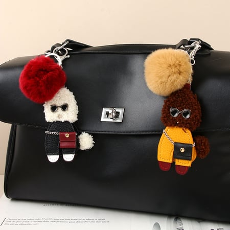 1 pezzo di ciondoli per borsa da donna in PU con simpatici cartoni animati, serie semplice 2
