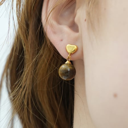 1 paio di orecchini a bottone da donna in acciaio inossidabile color oro con cerchio retrò
