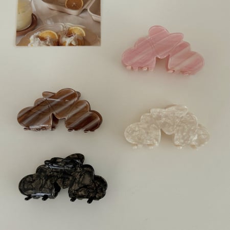Pinces à cheveux pour femmes, série simple, motif cœur doux, dégradé de couleur, en acétate