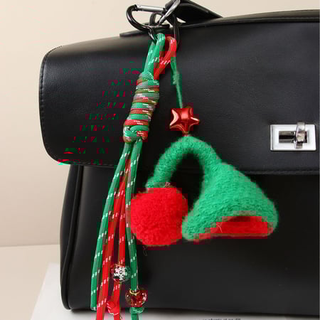 1 stuk romantische schattige kerstmutsstof damestasbedels 2