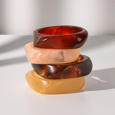 1 Piece Irregular Shape Resin Bangle 2