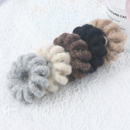 1 stuk eenvoudige casual cirkelvormige harige scrunchies voor dames 2