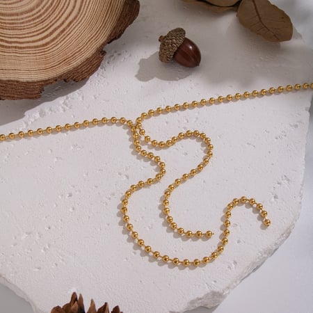 1 stuk Y-vormige kralenketting van roestvrij staal, goudkleurige ketting