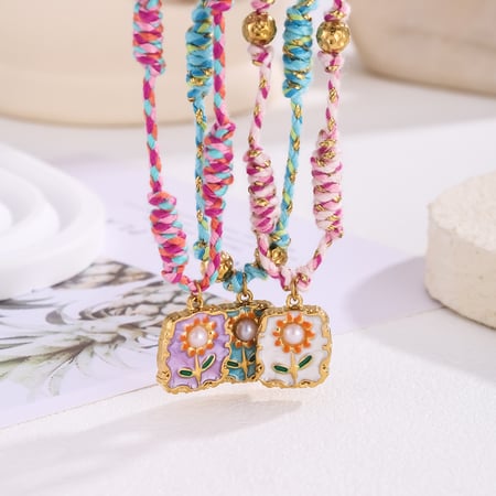 1 collar con colgante de acero inoxidable con diseño de flor dulce para mujer
