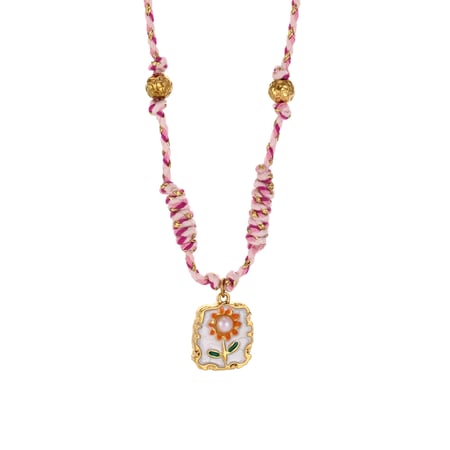 1 collar con colgante de acero inoxidable con diseño de flor dulce para mujer 2