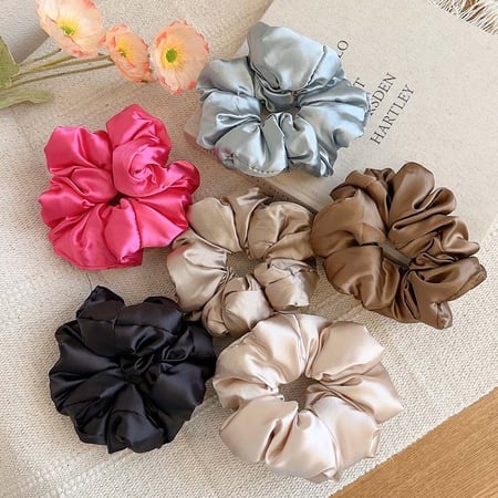 1 chouchou classique en polyester de couleur unie pour femme