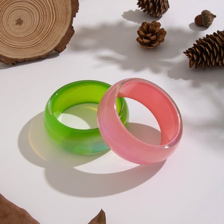 1 Piece Dazzling Pearlescent Texture Resin Bangle